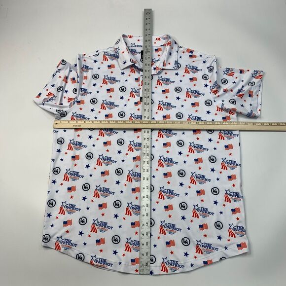 Saint Canary Polo Shirt Mens L Large USA Flag The Patriot All America Wigwam AZ - Picture 5 of 10